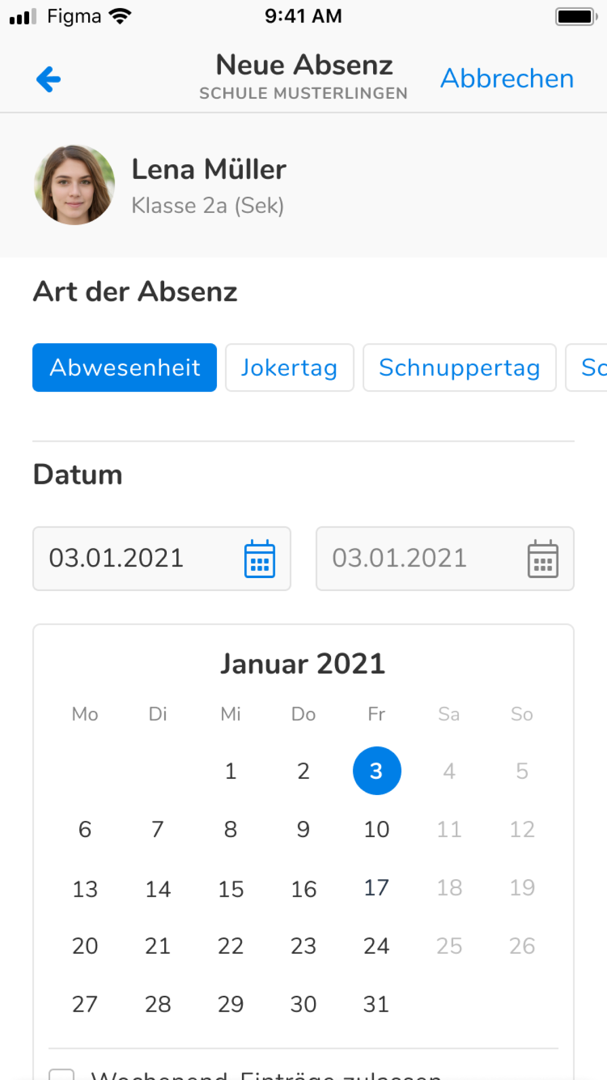 screenshot app absenzen