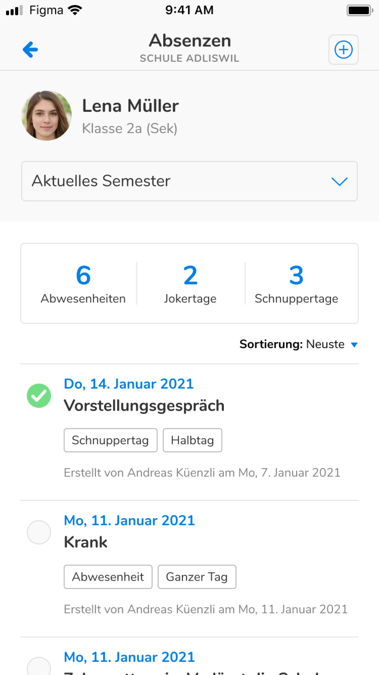 screenshot app absenzen